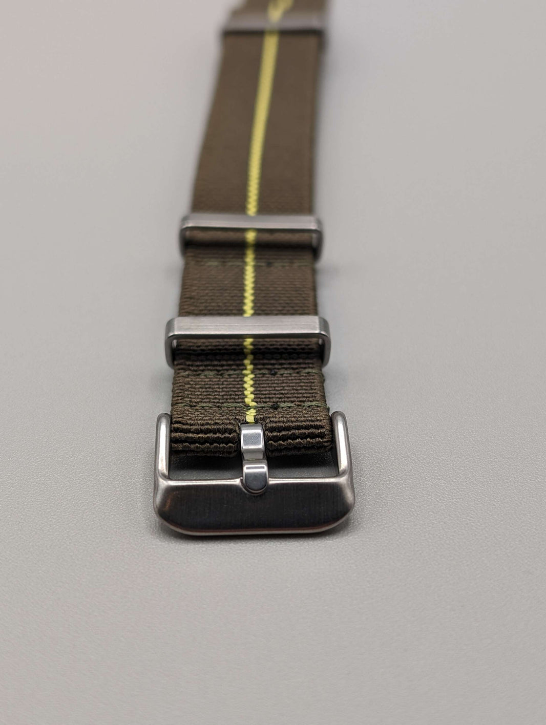 image HMS FLX NATO Watch Band in Fatigue Green/Yellow image 1