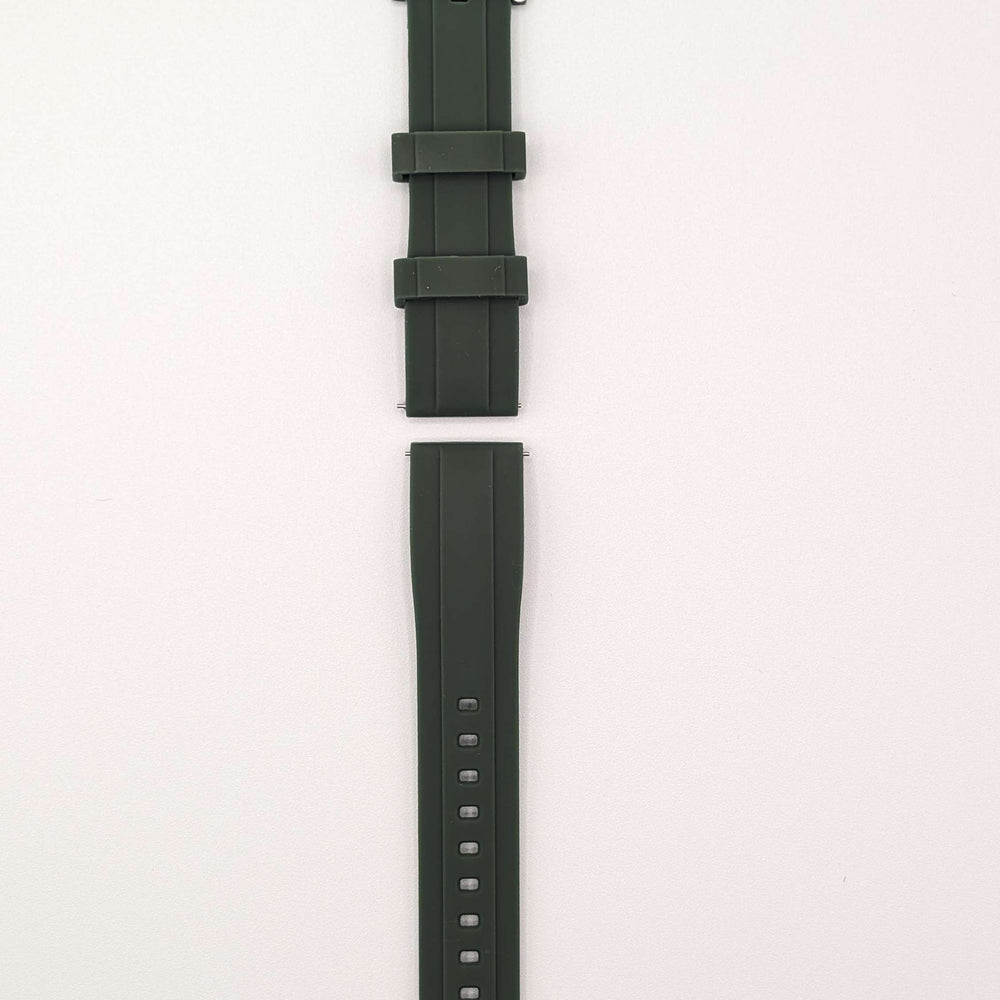 Explorer Rubber Watch Band in Fatigue Green Quick Release image 2