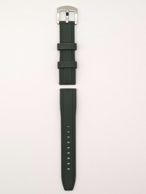 Explorer Rubber Watch Band in Fatigue Green Quick Release image 2