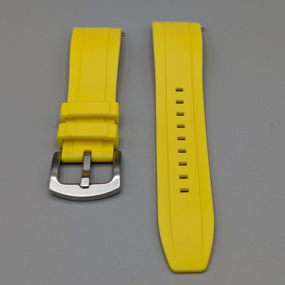 Explorer Rubber Watch Band in Sunshine Yellow Quick Release image 1