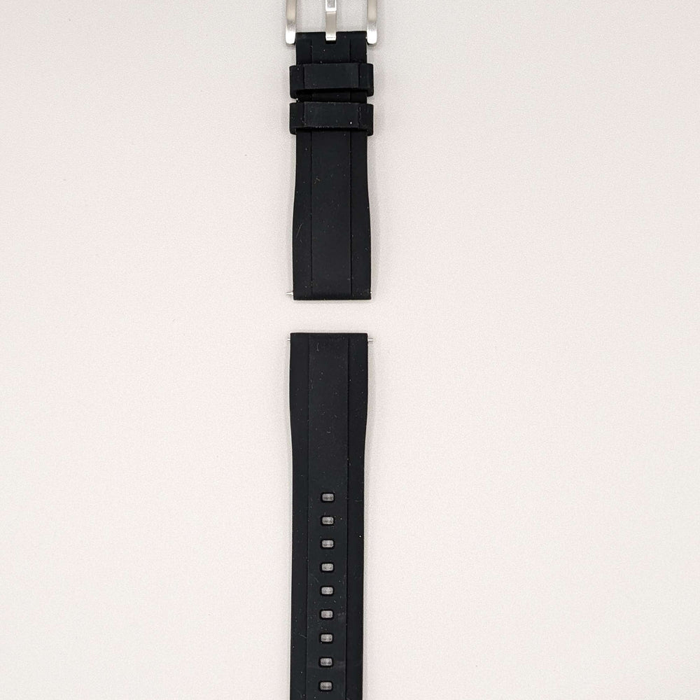 Explorer Rubber Watch Band in Midnight Black Quick Release image 2