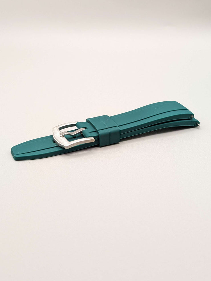 Explorer Rubber Watch Band in Coral Cyan Quick Release image 0