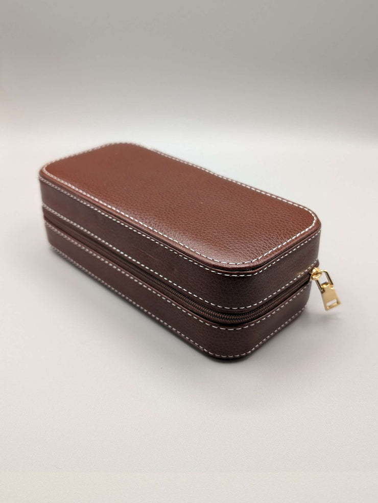 The Davenport 2 Slot Leather Watch Travel Case image 0