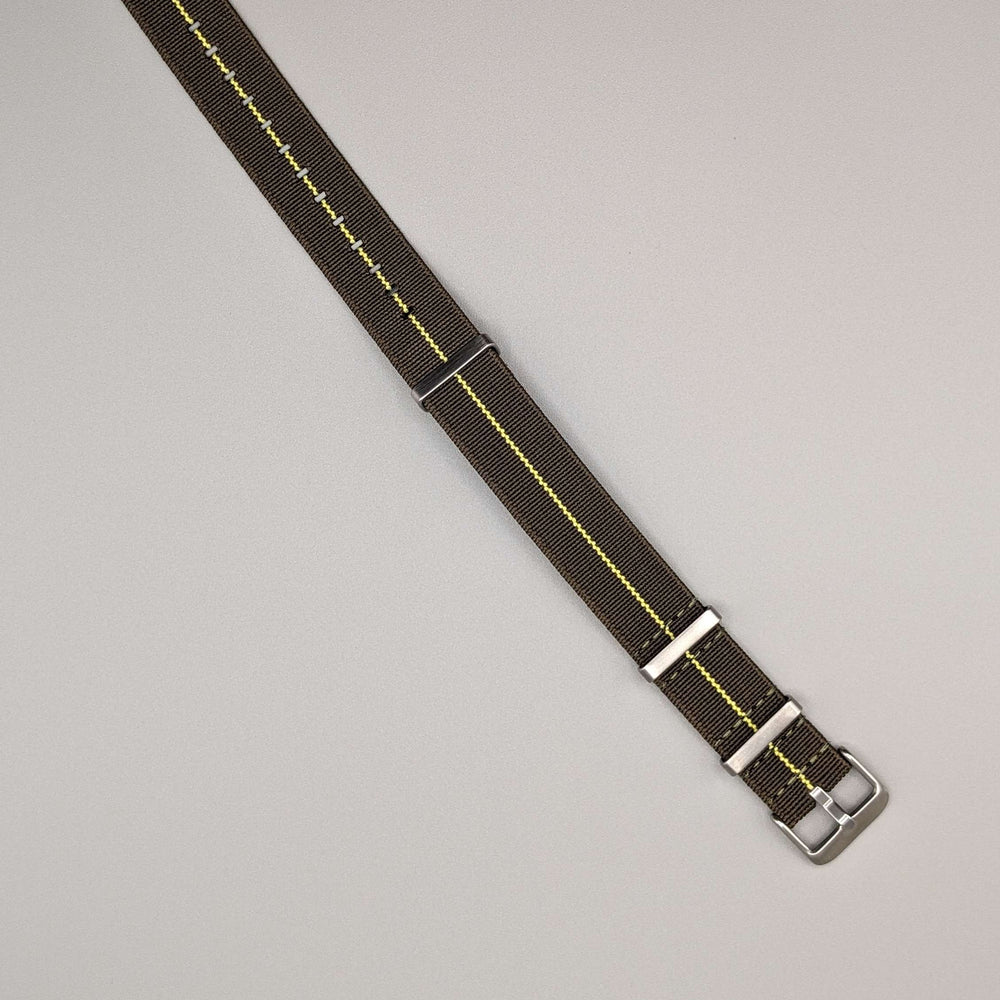 HMS FLX NATO Watch Band in Fatigue Green/Yellow image 2
