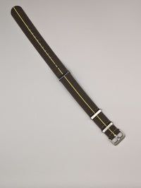 HMS FLX NATO Watch Band in Fatigue Green/Yellow image 2