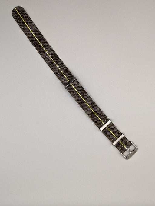 HMS FLX NATO Watch Band in Fatigue Green/Yellow image 2