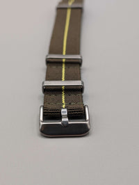 HMS FLX NATO Watch Band in Fatigue Green/Yellow image 1