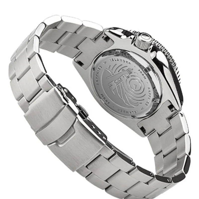 Islander Automatic Dive Watch with Solid-Link Bracelet, AR Sapphire Crystal, and Luminous Ceramic Bezel Insert #ISL-02 (Copy)