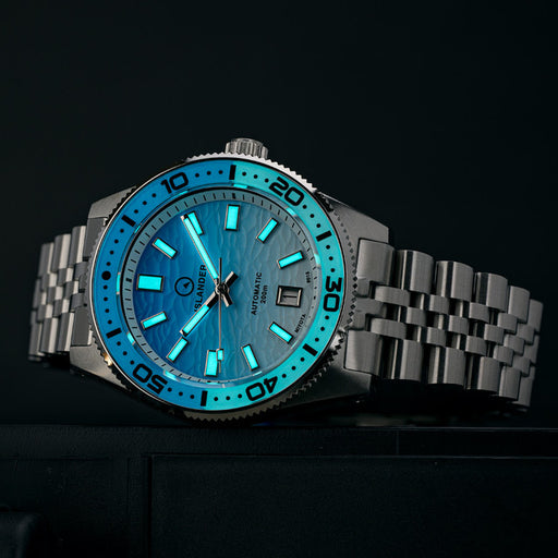 Islander Northport Hi-Beat Automatic Dive Watch with Ocean Blue and White Ripple Dial #ISL-195