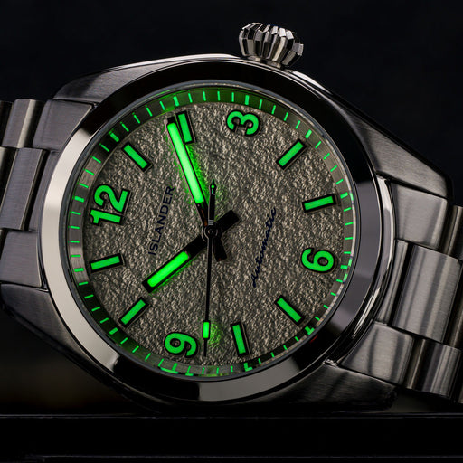 Islander Brookville Calligraphy Edition Watch with Silver Parchment Dial #ISL-319