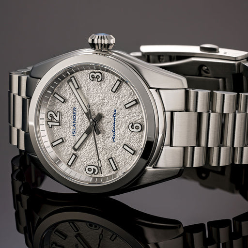 Islander Brookville Calligraphy Edition Watch with Silver Parchment Dial #ISL-319