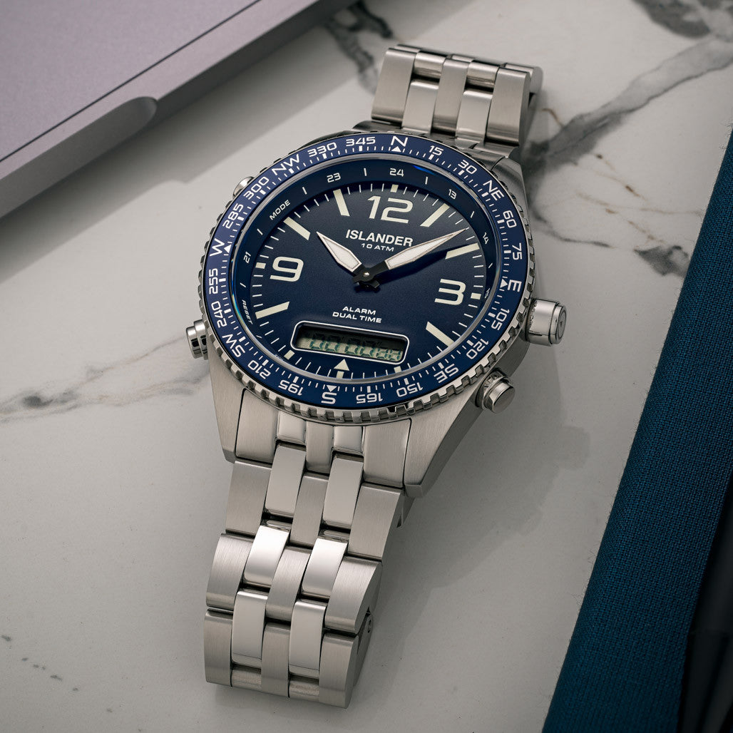 image Islander Rocky Point Analog-Digital Watch with Blue Dial #ISL-328