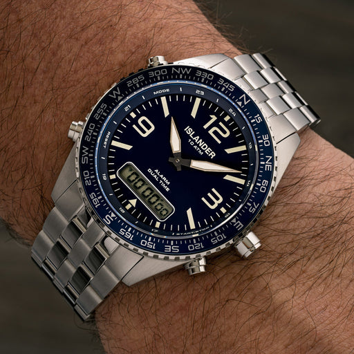 Islander Rocky Point Analog-Digital Watch with Blue Dial #ISL-328