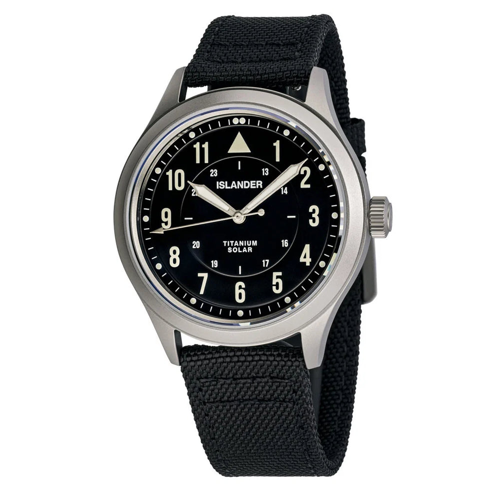 Islander Babylon HV1000 Titanium Solar Field Watch with Black Dial #ISL-333