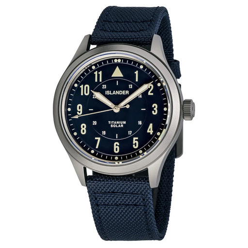 Islander Babylon HV1000 Titanium Solar Field Watch with Blue Dial #ISL-334