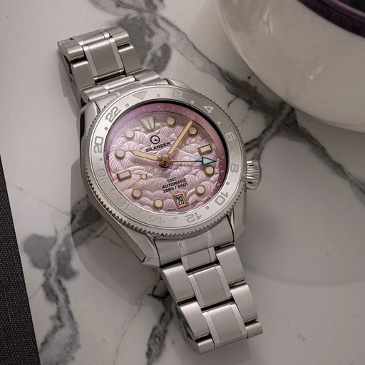 Islander JFK Automatic GMT Watch with Cherry Blossom Dial #ISL-337