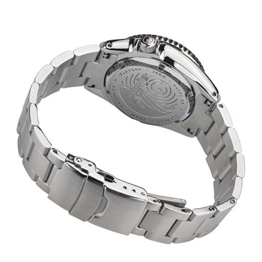 Islander White Dial Automatic Dive Watch with Solid-Link Bracelet, AR Sapphire Crystal, and Luminous Ceramic Bezel Insert #ISL-35