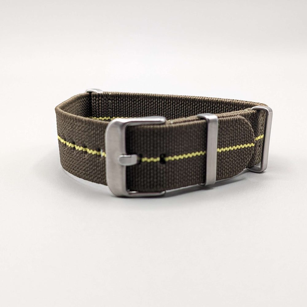 HMS FLX NATO Watch Band in Fatigue Green/Yellow image 0