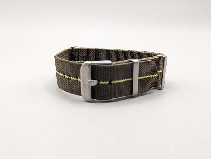 HMS FLX NATO Watch Band in Fatigue Green/Yellow image 0