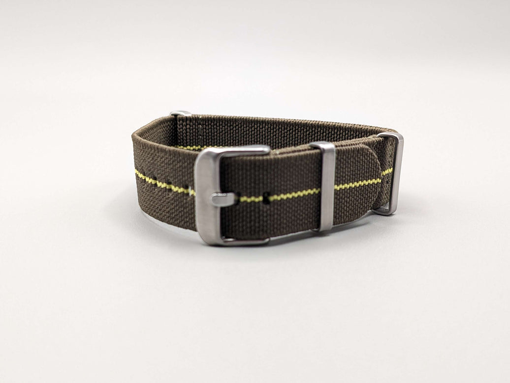 HMS FLX NATO Watch Band in Fatigue Green/Yellow image 0
