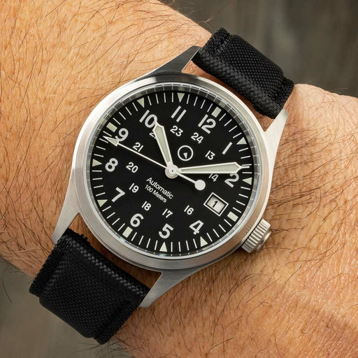 Islander Mitchel Automatic Field Watch with Nylon Weave Strap and an AR Sapphire Crystal #ISL-41