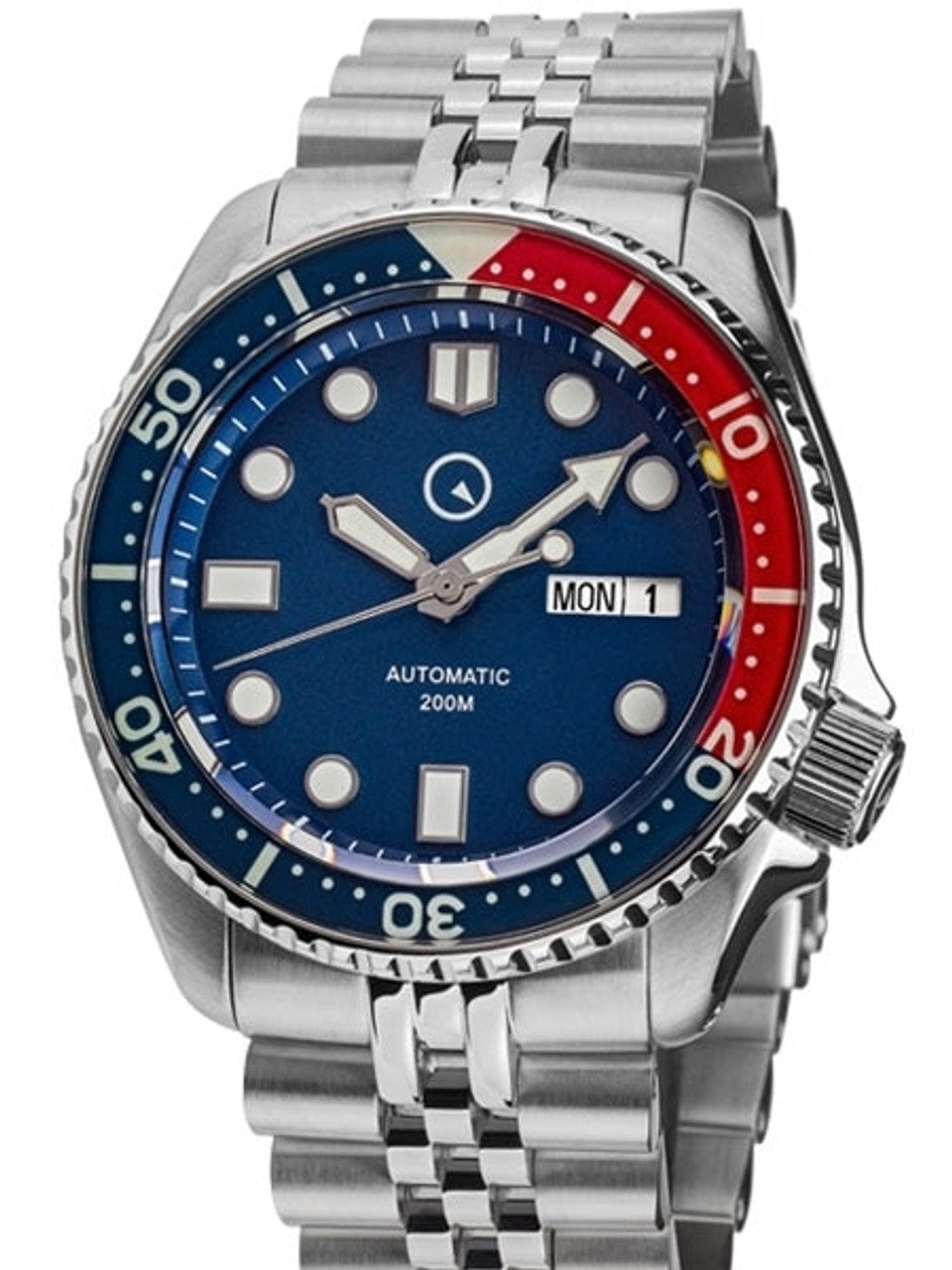 Islander Automatic Dive Watch with Solid-Link Bracelet, AR Sapphire Crystal, and Luminous Sapphire Bezel Insert #ISL-19