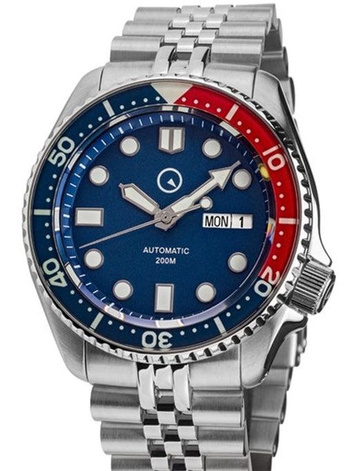 Islander Automatic Dive Watch with Solid-Link Bracelet, AR Sapphire Crystal, and Luminous Sapphire Bezel Insert #ISL-19