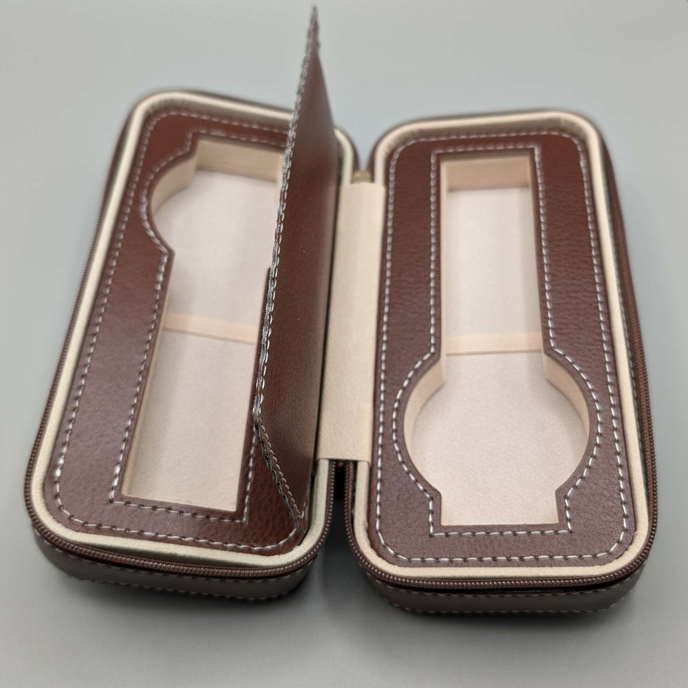 The Davenport 2 Slot Leather Watch Travel Case image 2