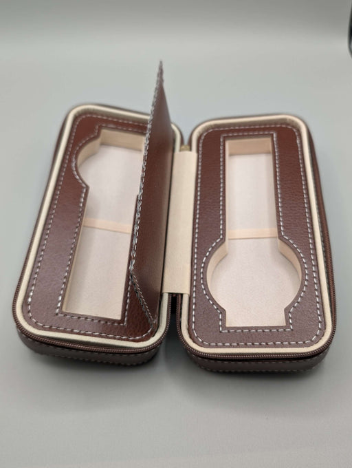 The Davenport 2 Slot Leather Watch Travel Case image 2