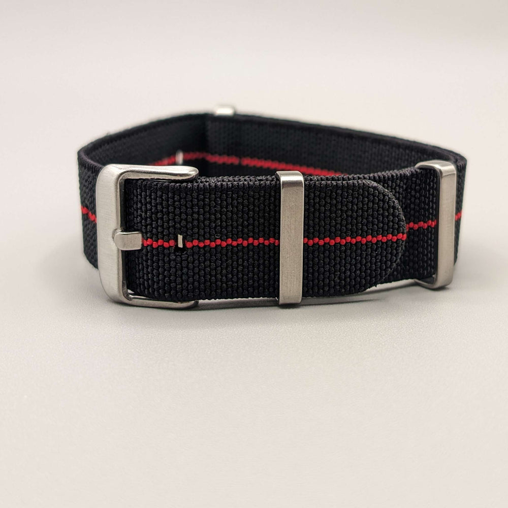 HMS FLX NATO Watch Band in Midnight Black/Red image 0