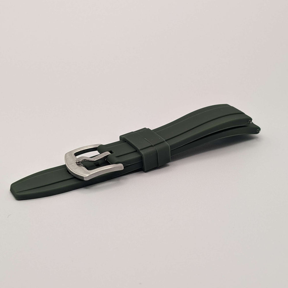 Explorer Rubber Watch Band in Fatigue Green Quick Release image 0