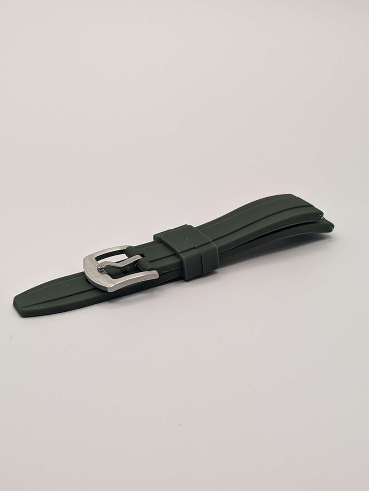 Explorer Rubber Watch Band in Fatigue Green Quick Release image 0