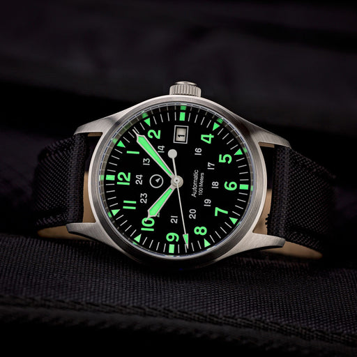 Islander Mitchel Automatic Field Watch with Nylon Weave Strap and an AR Sapphire Crystal #ISL-41